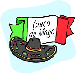 Brown Sombrero with flag saying Cinco de Mayo